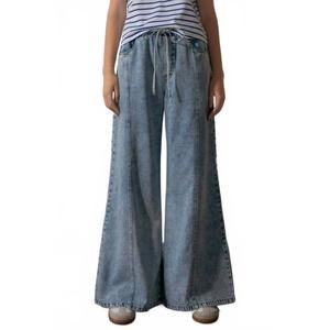 NEW TREND:NOTES wide-leg denim lounge pants in blue